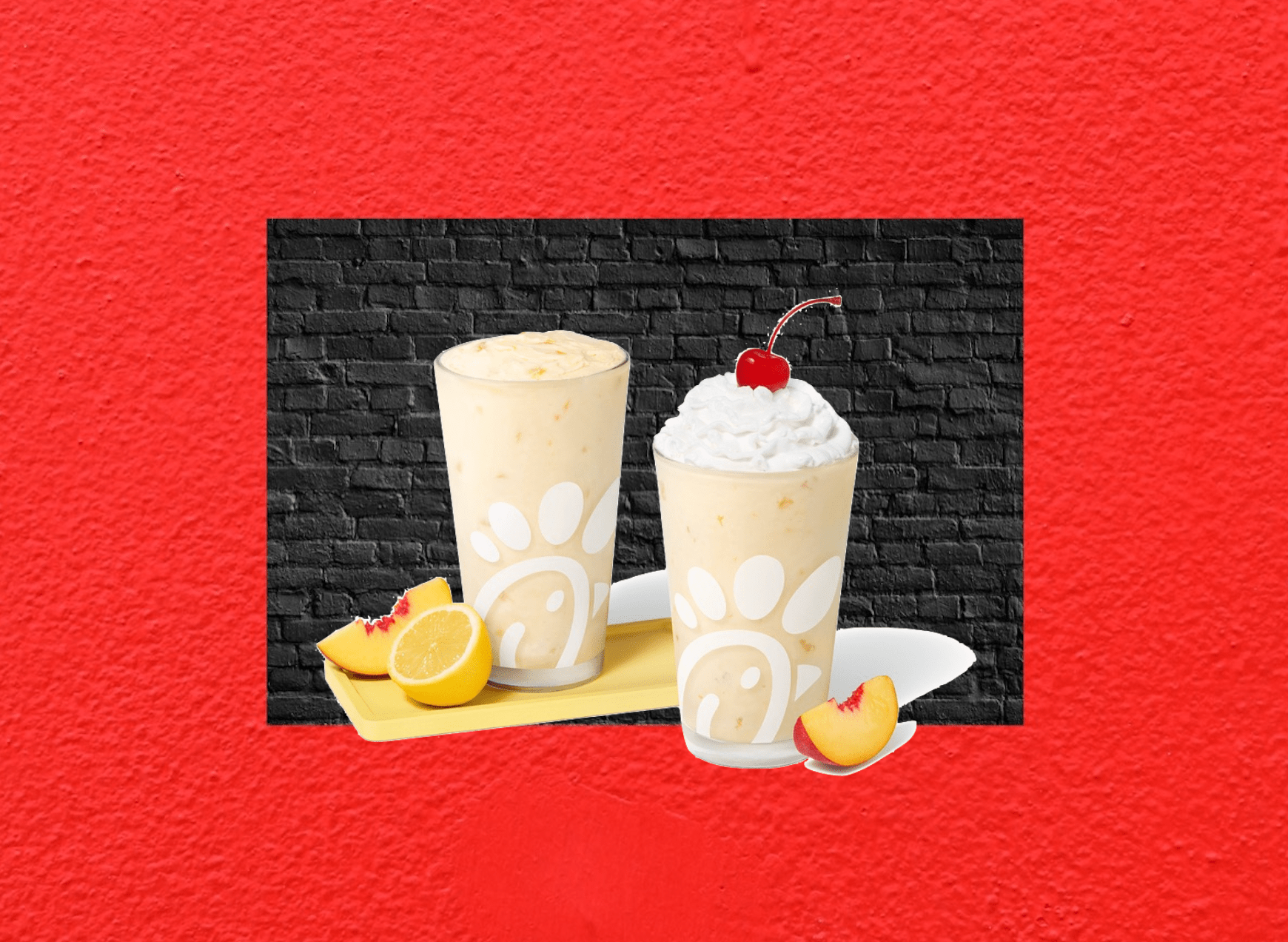 Peach, milkshake, lemonade, chick fil a